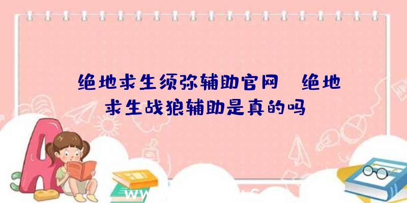 「绝地求生须弥辅助官网」|绝地求生战狼辅助是真的吗